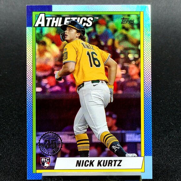 Three 2025 Nick Kurtz RC Topps 35th, Archives, Bowman Chrome Athletics - Picture 6 of 7